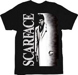Scarface Movie Tony Montana Glitter Airbrush Black T-Shirt
