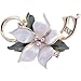 Fantasyard White Poinsettia Christmas Star Flower Swarovski Crystal Pin Brooch and Pendant
