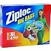Ziploc Big Bag Double Zipper, X-Large, 4-Count