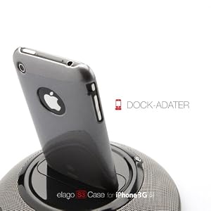 elago S3 EL-S3-GM Case for iPhone 3G, 3GS with Dock Adapter and Logo Film (Gun Metal)