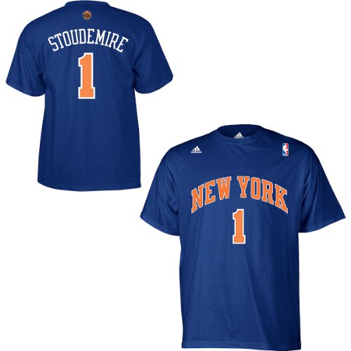 NBA Men's New York Knicks Amar'e Stoudemire #1 Name & Number Tee (Royal, Large)