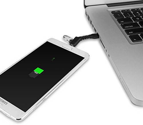 BoxWave Micro USB Keychain Lenovo Vibe X2 Charger - Mobile Charging Adapter for Lenovo Vibe X2 and Micro USB Compatible Devices (Jet Black)