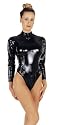 Extravaganter Domina Lack Body schwarz
