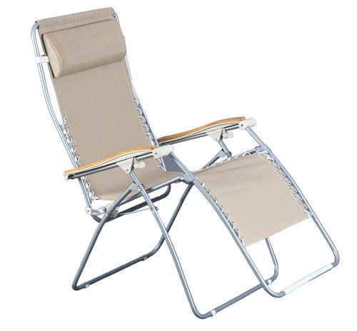 Faulkner XL Recliner Desert Sand/Grey Mesh with Wood Arms