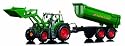 Dickie-Spielzeug 201119363 - RC Farmer Set, Ready to Run, 3-Kanal Funkfernsteuerung, 27 + 40 MHz, 60 cm, grün/rot