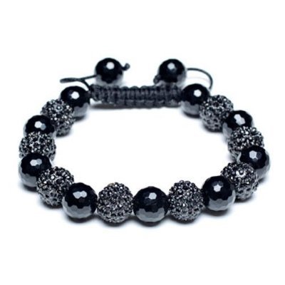 Shamballa Style Bracelets Crystal Disco Ball Friendship Beads ByThe Jewels [Black and Onyx W/O]