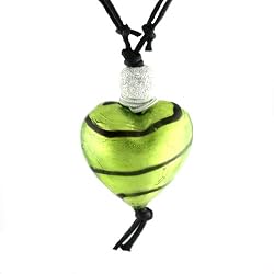 Murano Heart Pendant - Miro Green
