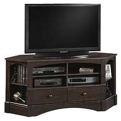 Antiqued Black Corner TV Stand Antiqued Black Paint