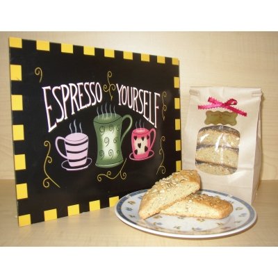 8 Piece Bag Organic Toasted Sunflower Oatmeal biscotti cookies by Peggy's Biscotti by Biscotti