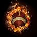 Wallmonkeys Peel and Stick Wall Decals - Football in Hot Fire Flames - Removable Graphic