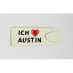 Buchzeichen mit Aufschrift Ich liebe Austin