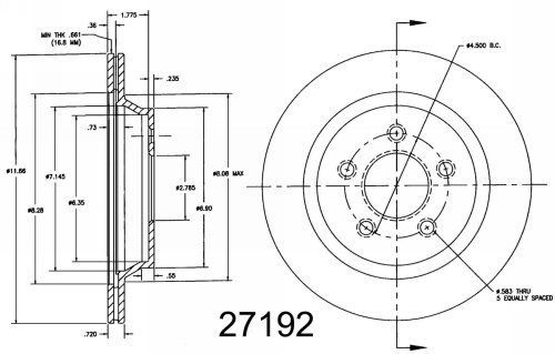 Brembo 27192 Rear Disc Brake Rotor