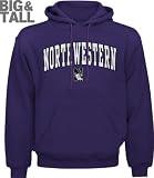 Northwestern Big & Tall Wildcats Purple Mascot One Hooded Sweatshirt