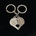Kissing Couple Love Magnetic Chrome Satin Keychain Set Key Chain