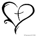 UR Impressions MWht Heart Cross Christian Decal Vinyl Sticker Graphics for Cars Trucks SUV Vans Walls Windows Laptop|Matte White|5.5 Inch|URI036-MW