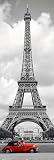 Empire 379498 Paris - Red Car - T&uuml;rposter Poster St&auml;dte Paris Eiffelturm - Gr&ouml;sse 53 x 158 cm