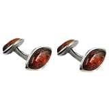 Baltic Honey Amber and Sterling Silver Simple Cufflings