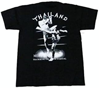 Muay Thai Boxing Thai Kick Boxing Thai Fighting Sport Wear Black T-shirts for Men.