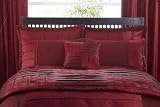 Vermont Red Satin Pin Tucked Cushion Cover Matches Duvet Catherine Lansfield