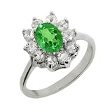 2.00 Ct Peridot & Topaz .925 Sterling Silver Women Ring