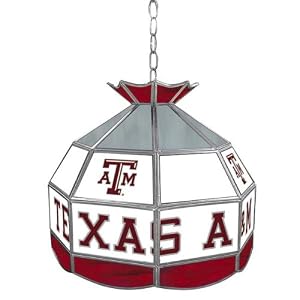 Trademark Texas A&M University stained glass Tiffany lamp - 16-inch