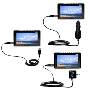 USB cable with Car and Wall Charger Deluxe Kit for the Nextar MC1007 - uses Gomadic TipExchange Technology