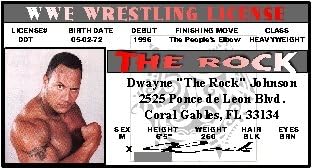 THE Rock WWE Collector Card