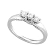 14K White Gold Diamond Three-Stone Ring - 0.50 Ct.