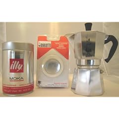 Bialetti Espressokocher Moka Express 6 Ta + Dichtungsset + illy Espresso gemahlen MOKA 250 g, 2,99 EUR/100 g