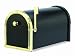 Architectural Mailboxes Coronado Mailbox with Polished Brass Accents, Black