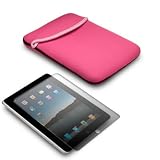APPLE IPAD NEOPRENE POUCH CASE – PINK, WITH SCREEN PROTECTOR PART OF THE QUBITS ACCESSORIES RANGE