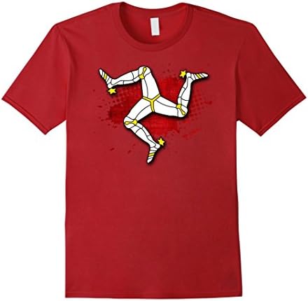 Men's PREMIUM Isle of Man Triskelion Flag | Manx Pride T-shirt XL Cranberry