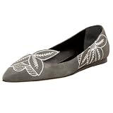 Tibi Women's Empress Flat,Grey Suede/White,8 M US