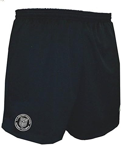 New Logo USSF Coolwick Mondial Black Referee Shorts (Adult Medium)