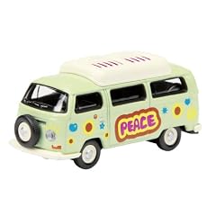 Dickie-Schuco 452587000 - Schuco - VW T2a Campingbus Peace 1:87 mit geschlossenem Dach und Ersatzrad vorne, gr�n, Vitrine mit TB