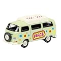 Dickie-Schuco 452587000 - Schuco - VW T2a Campingbus Peace 1:87 mit geschlossenem Dach und Ersatzrad vorne, gr�n, Vitrine mit TB