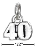 Sterling Silver 40 Inch Number Charm - JewelryWeb