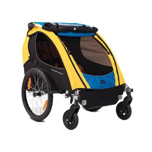 Burley 942103KIT1 Encore Trailer with 2-Wheel Stroller Kit Blue Yellow