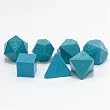 GameScience: Polyhedral 7-Die Set - Opaque Un-Inked Precision Dice - Turquoise Blue