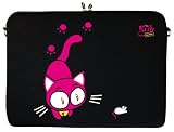 DIGITTRADE LS141-17 Designer Notebook Sleeve 17.3″ Laptop Cover Kitty to Go Neoprene Soft Carry Case up to 17.3 Inch Anti Shock System
