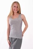 SALE Ribbed Tank Top Lace Trim Blue Line 3 Color White Brown or Gray Special Sizes M or L