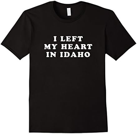 Men's  I Left My Heart In Idaho T-shirt For True Idahoans  Large Black