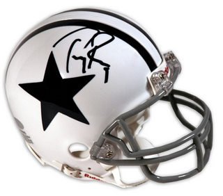 TONY ROMO SIGNED AUTOGRAPHED DALLAS COWBOYS MINI HELMET + HOLOGRAM