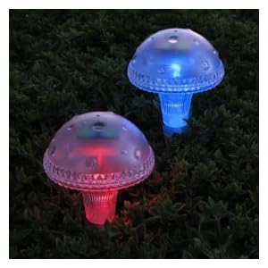 Newport Solar 2 Pack Iridescent Mushroom Color Changing Solar Lights by 
