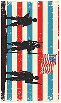 USA American Flag Custom Beach Hotel Travel Washcloth Hand Towel Warmer Soft and Comfortable 80% Polyester 20% Cotton, (16" x 28")