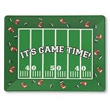Creative Converting Its Game Time 14 x 10 Plastic Serving Tray Football
