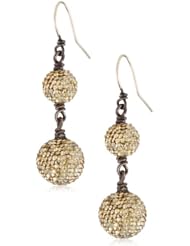 Deanna Hamro Atelier Crystal Golden Shadow Double Pave Drop Earrings