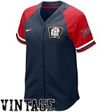 Nike Minnesota Twins Women's Navy Blue-Red Cooperstown Quick Pick Vintage Baseball Jersey (Small)