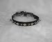 Hamilton 1/2" x 18" Black Leather with Spikes and Diamond Pattern Dog Collar