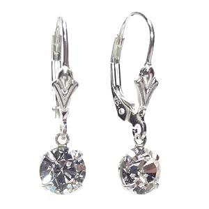 Petite Swarovski Crystal drop elements on Sterling Silver Lever back earrings with Gift Box. Made in England.Beautiful jewellery for very special people.